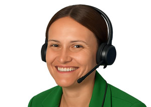 Frau mit Headset